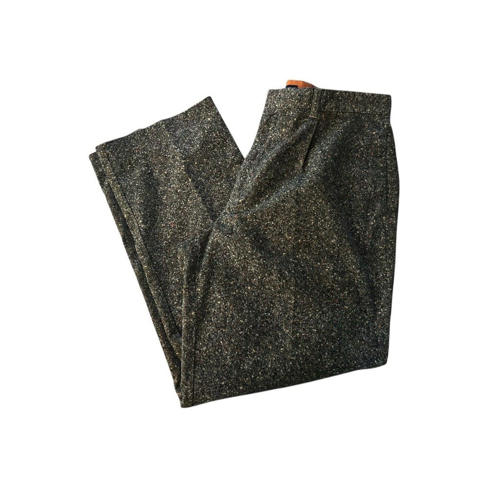 Vintage Tommy Hilfiger Pants Mens 36x30 Brown Tweed Pleated Dress Cotton Check